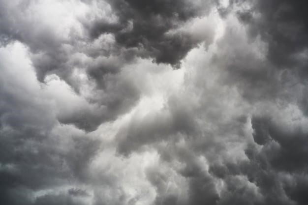 Collection of white and grey clouds in the sky